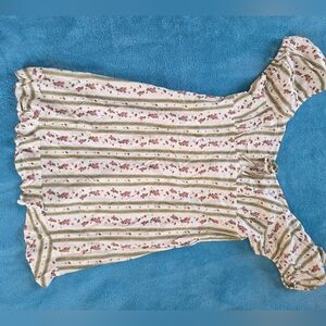 Floral Striped Jrs Mini Dress